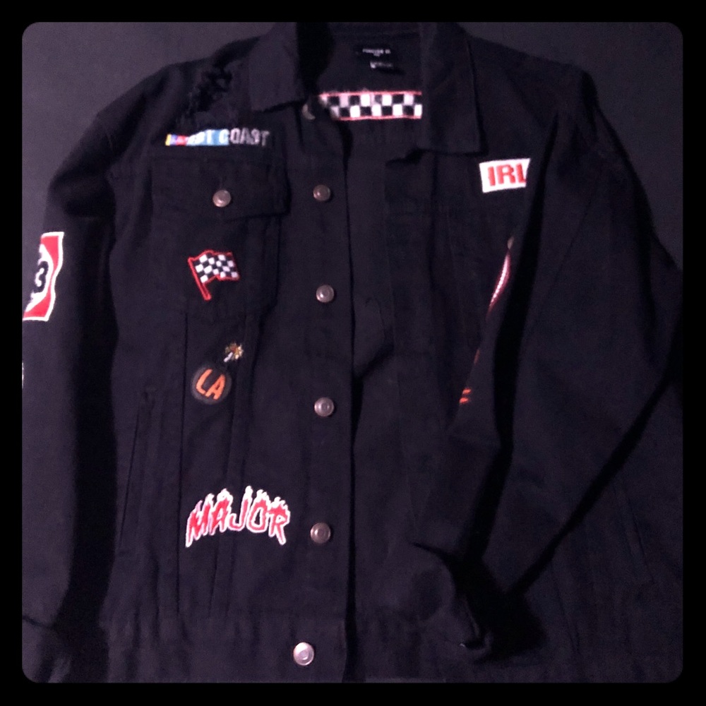 Distressed Black Jean Jacket